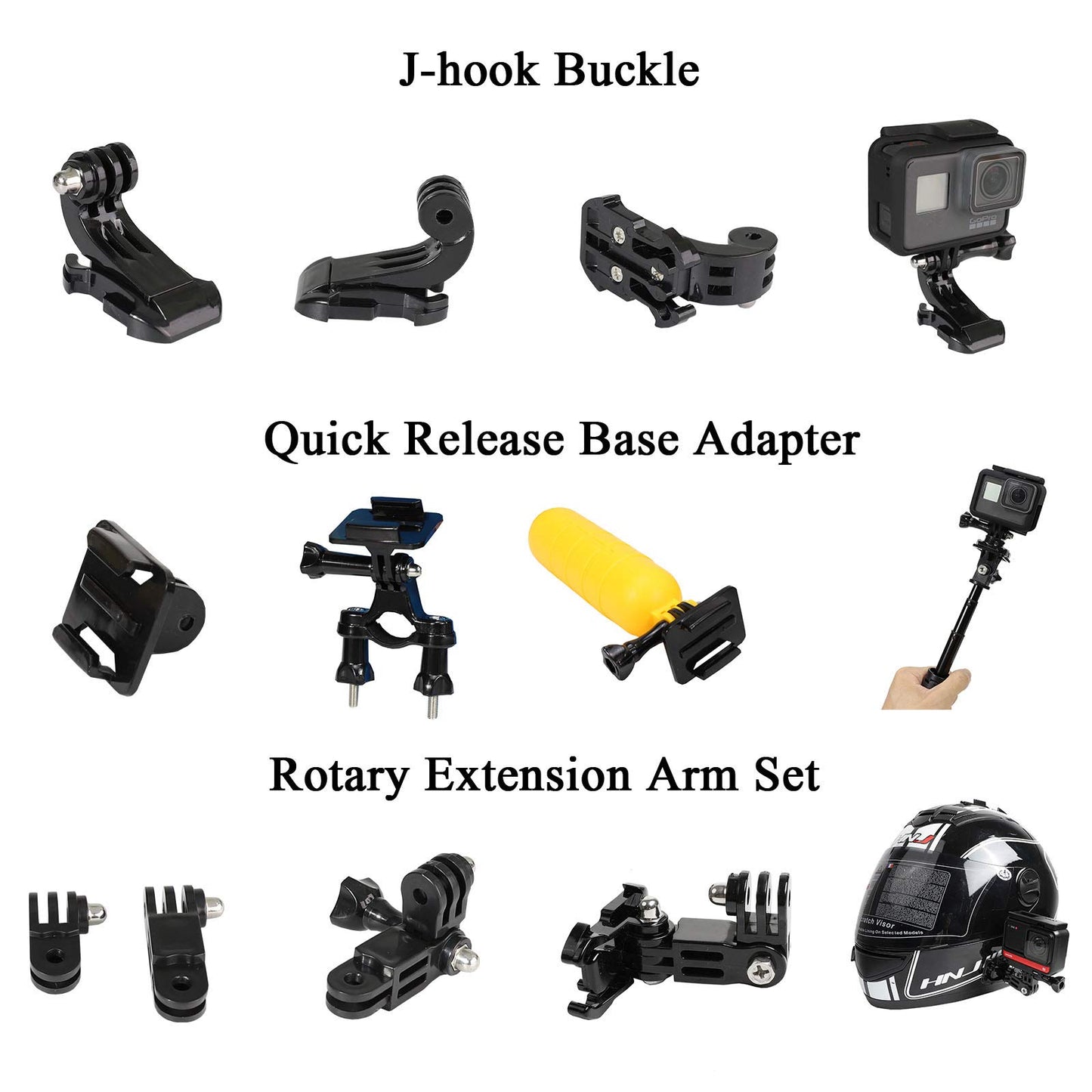 Universal Action Camera Accessory Kit for GoPro Hero 13 12 11 10 9 8 7 6 5 Go pro Max Insta360 X5/X4/X3 DJI OSMO Action 3 4 5 Pro AKASO APEMAN Sports