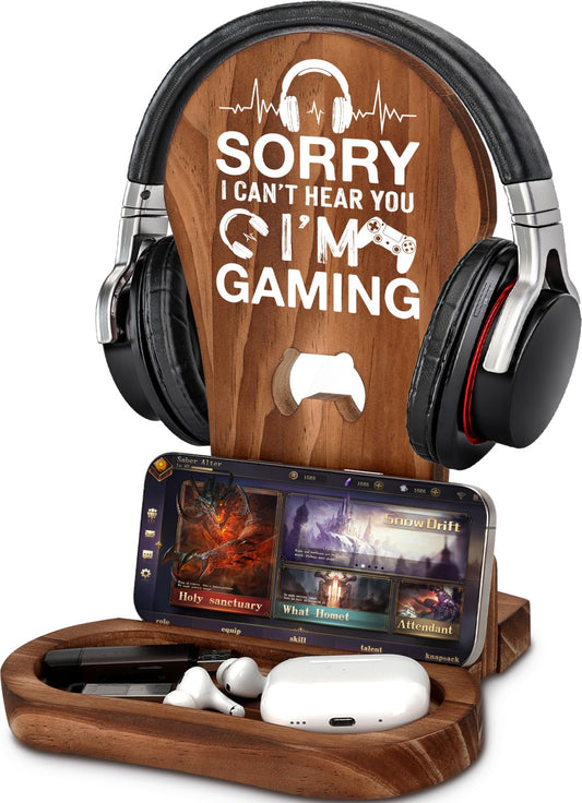 CryCarrot Gamer Gifts for Men Teenage Boys Birthday Fathers Day, Headphone Stand Gaming Birthday Gifts for Him Men Son Boyfriend Brother, Gamer Lovers