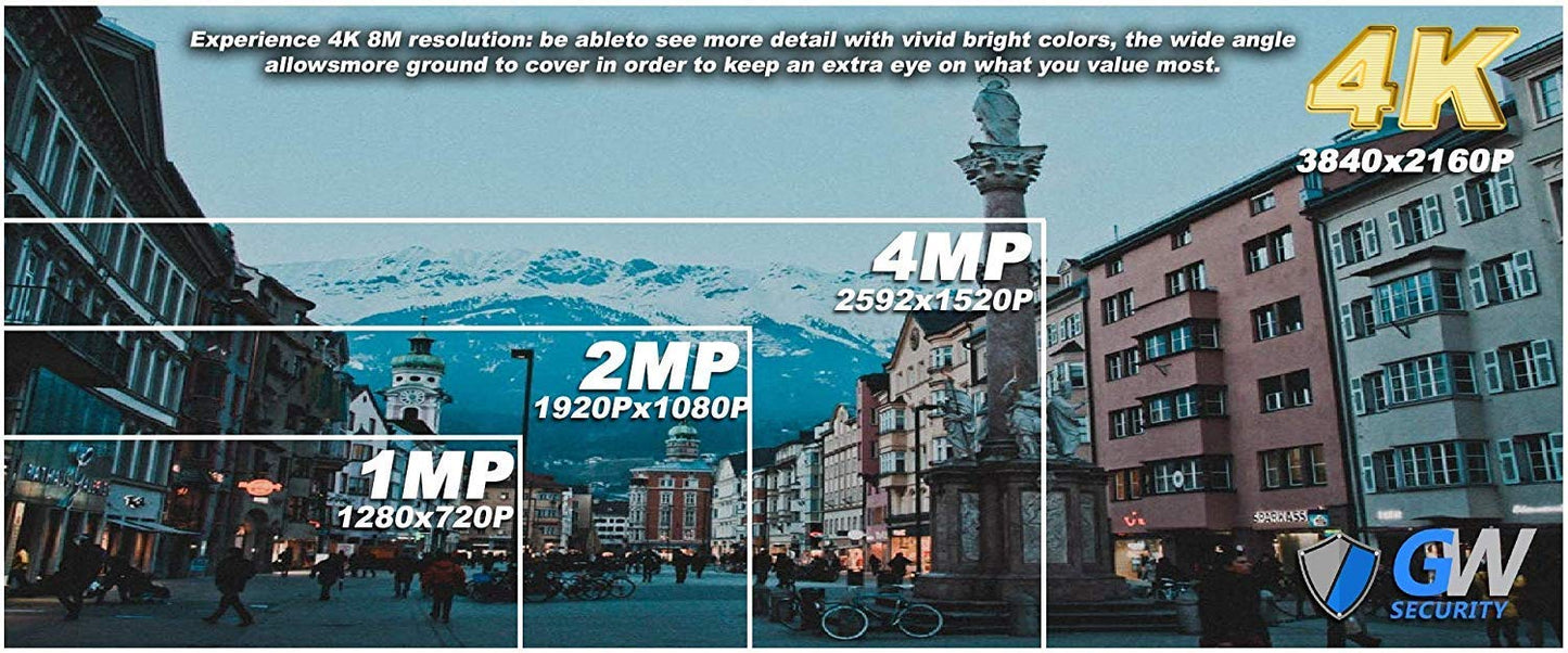 GW 4K Outdoor/Indoor Face Recognition/Human/Vehicle Detection Security Camera System, 32 Channel 12MP NVR, 32 x 4K UltraHD Smart AI IP Microphone PoE