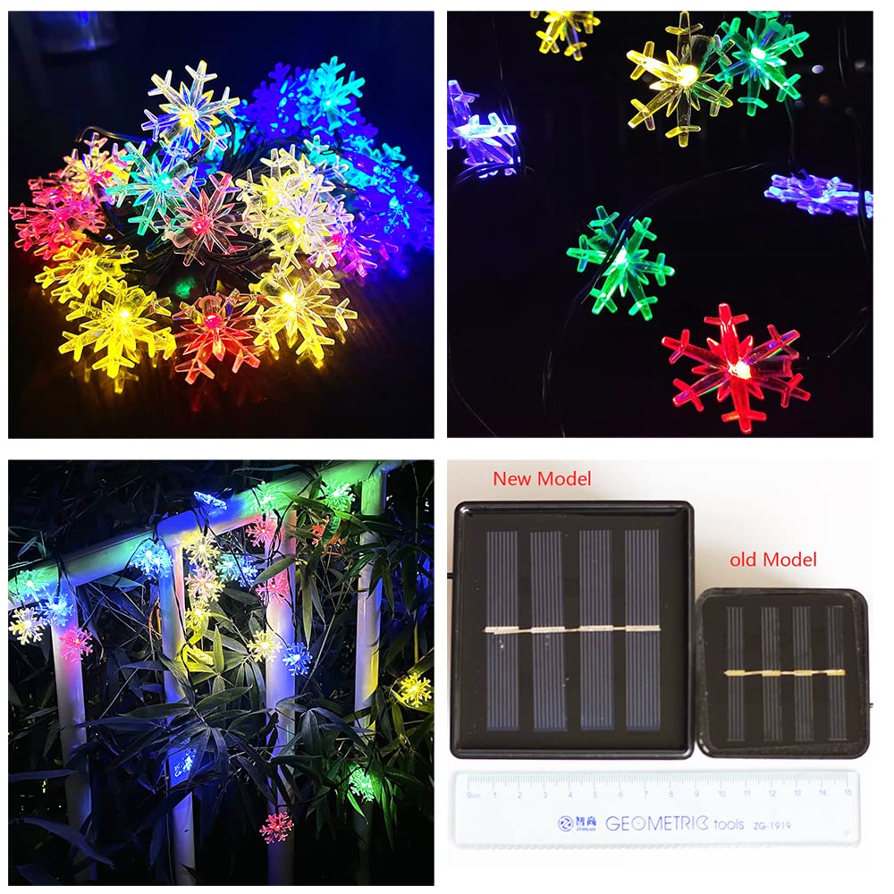 Inngree Solar Christmas Lights Outdoor Waterproof Decorations 20 Ft 30 LED Snowflake String Fairy Lights with 8 Lighting Modes for Wedding, Party