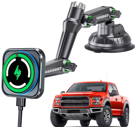 WCKESI for MagSafe Car Charger Phone Mount Holder for Truck,?11-inch Long arm? 15W Qi2 Magnetic Wireless Car Charging Windshield Dashboard, Truck
