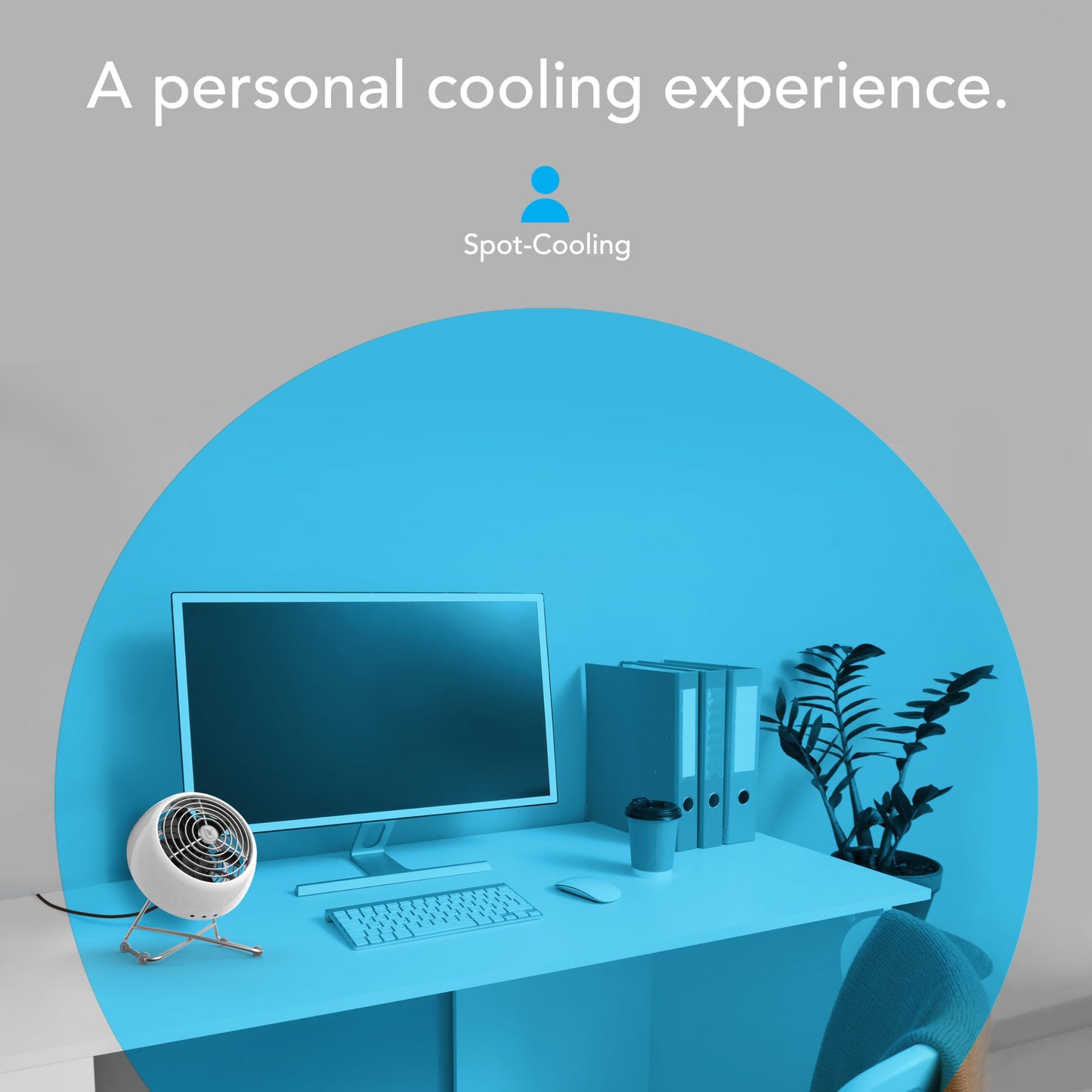 Vornado VFAN™ Mini Modern Personal Desk Fan with 2-Speed Control, Adjustable Tilt, Quiet Metal Air Circulator for Office, Bedroom, Dorm, Compact