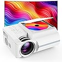 Homlab DVD Projector Portable with Build-In DVD Player - Mini Movie Projector with Built-In Speaker, Compatible with PC/ TV/ HDMI/ USB/ AV, 1080P HD