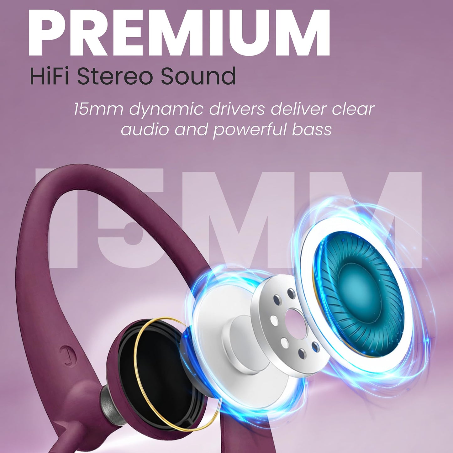 PHILIPS SHS3200PK Flexible Earhook Headphones, Pink