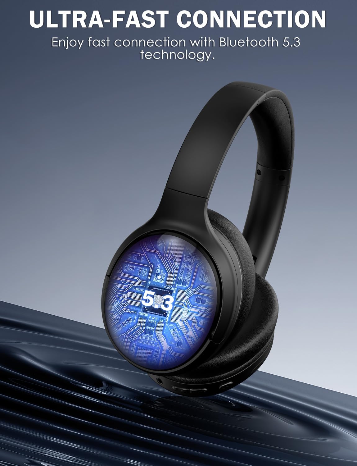 ONITOON Bluetooth Headphone with Cool RGB Light, Foldable Lightweight Wireless Over Ear Headphone, 90° Rotatable Earcups, HiFi Stereo with Deep Bass…
