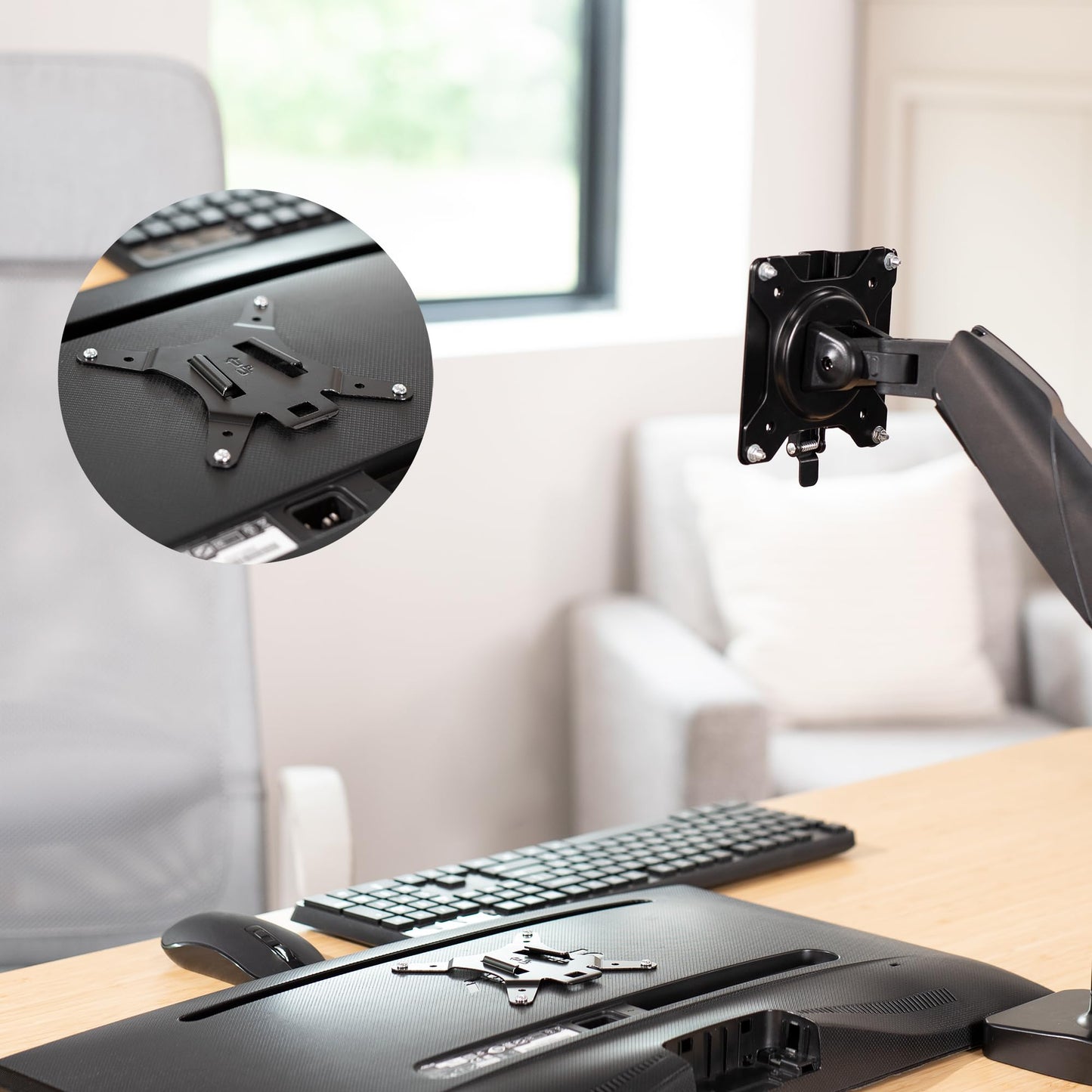 VIVO Adapter VESA Mount Quick Release Bracket Kit, Stand Attachment and Wall Mount Removable VESA Plate for Easy LCD Monitor and TV Screen Mounting