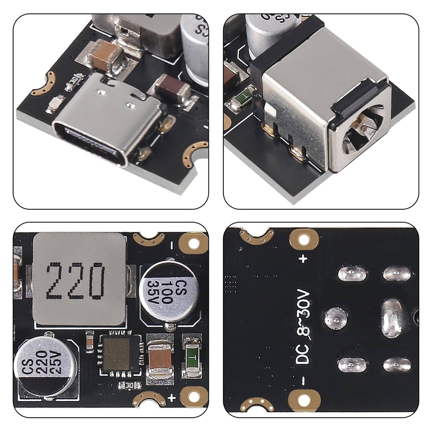 AITRIP 3PCS PD65W Fast Charging Module, 5V3A 9V3A 12V3A 20V3.25A to USB C PD3.1 QC3.0 Charging Circuit Board for Phone Fast Charging （with DC 5.5X2.5…