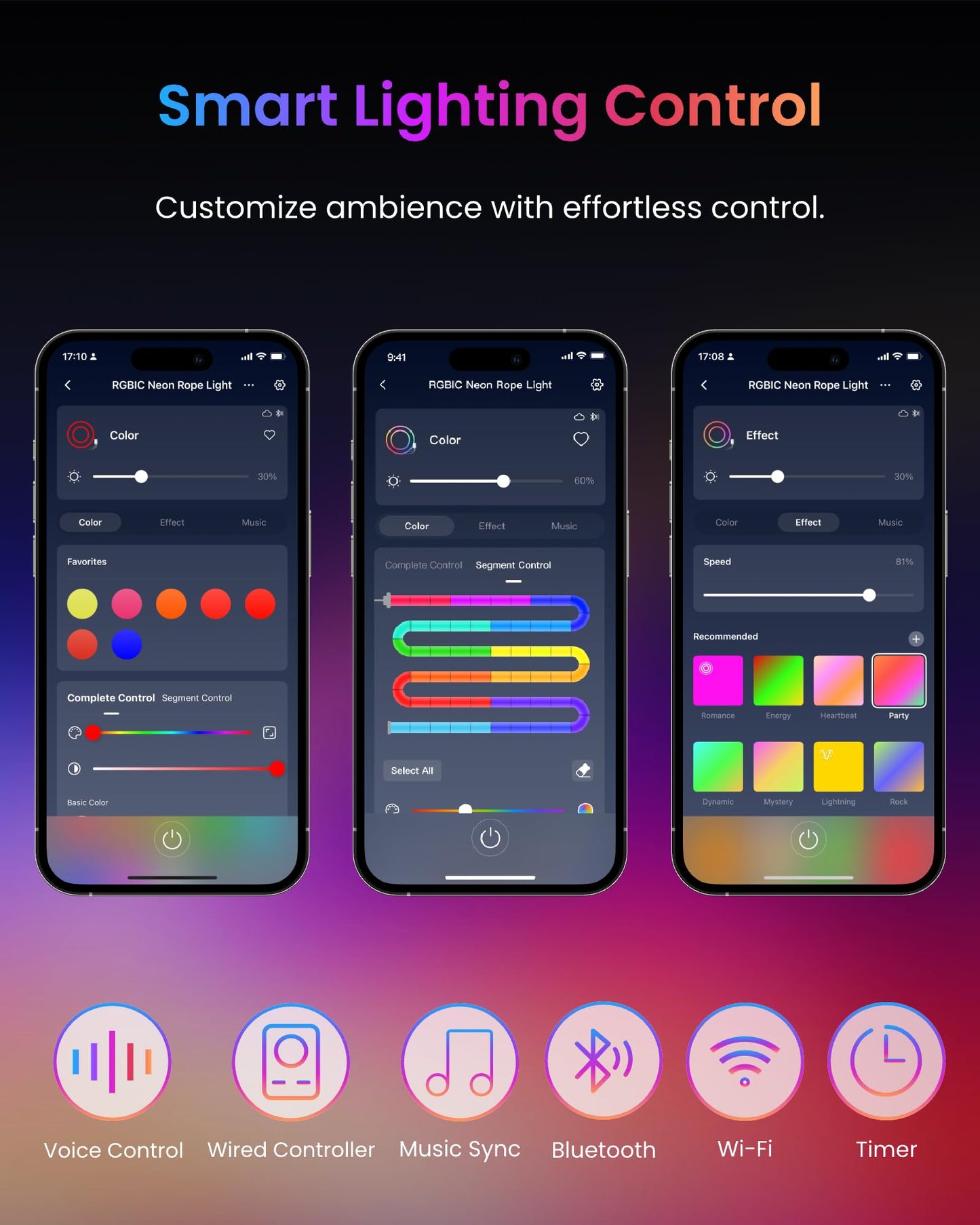 SwitchBot RGBIC Neon Rope Light, 5M Matter-Certified Neon Strip Lights Works with Apple Home, Alexa and Google Home, 16 Million Colors, Music Sync
