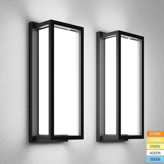 rosykite Dimmable LED Outdoor Wall Sconce, Modern Porch Lights 2700K 3000K 3500K 4000K 5000K 5 Colors Changeable,1400 Lumens Exterior Up Down Outdoor