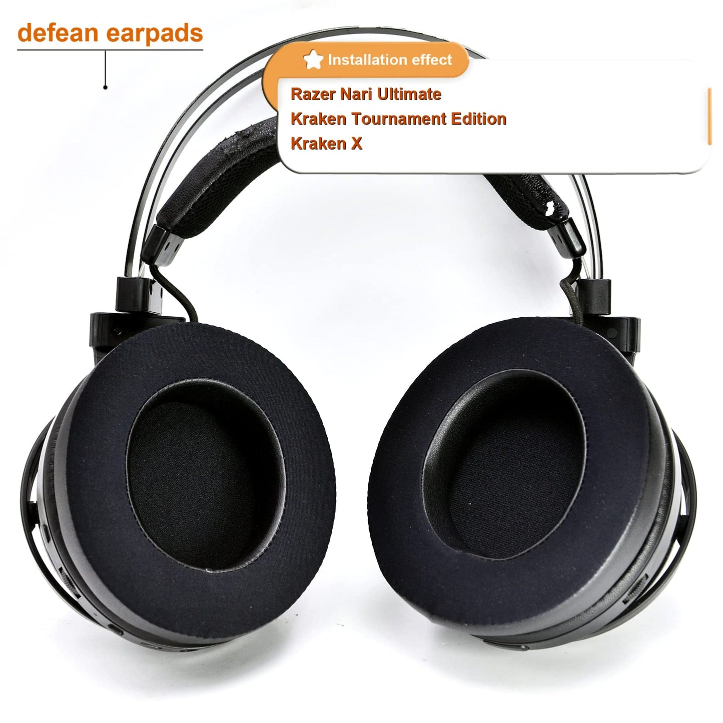 Nari Cooling-Gel Ear Pads defean Ear Cushion Foam Replacement Earpad Compatible with Razer Nari/Nari Ultimate/Nari Essential/Kraken Tournament