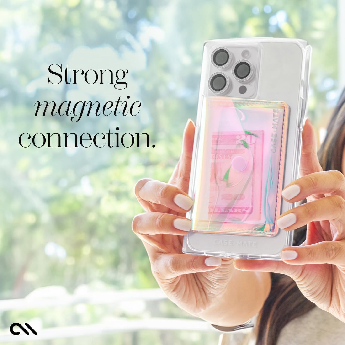 Case-Mate Soap Bubble Slim Magnetic Wallet/Card Holder for iPhone [Holds up to 5 Cards] Detachable Snap Closure Magnetic Phone Wallet for iPhone 17