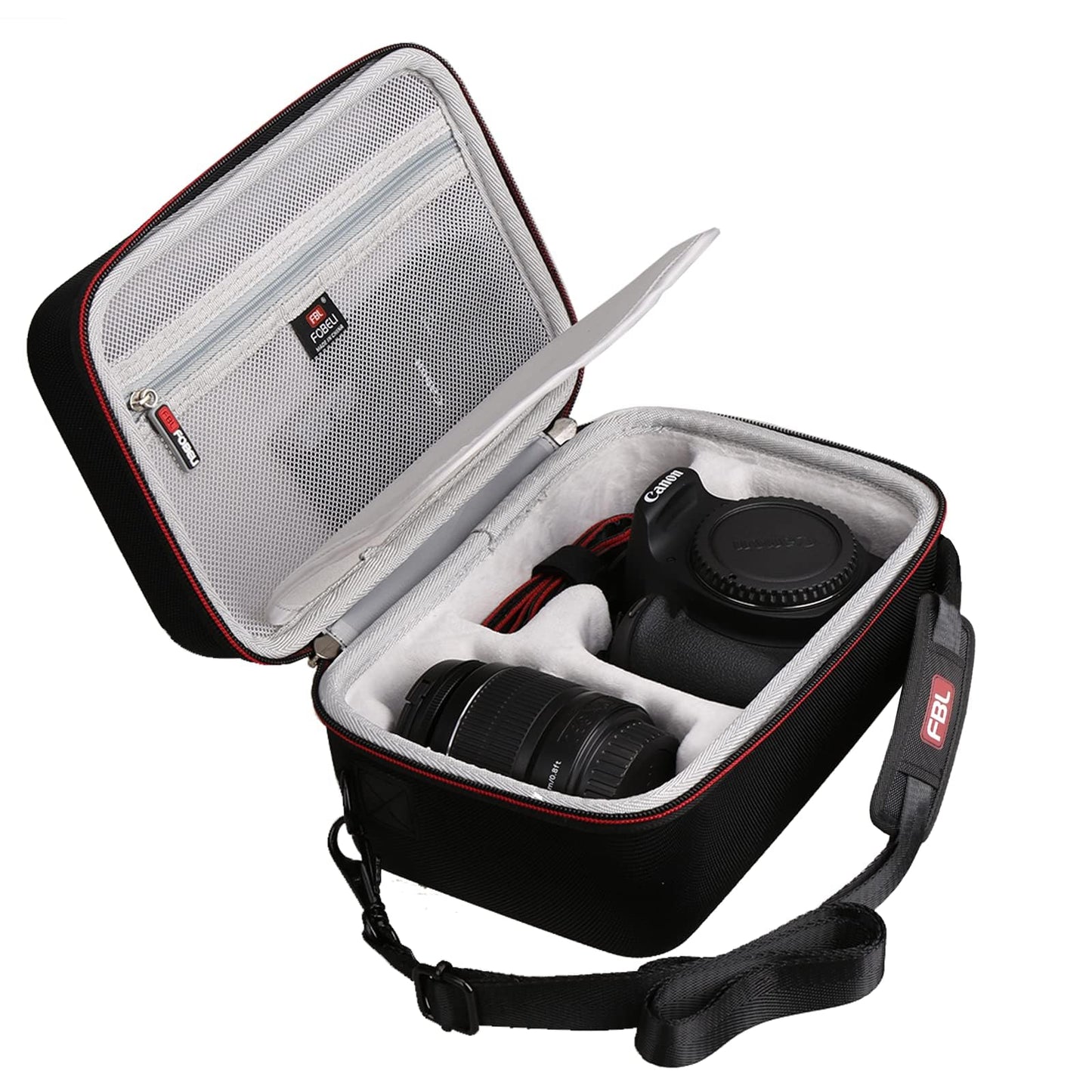 FBLFOBELI EVA Travel Storage Case for Canon EOS Rebel T7 / T8i / T5 / R50 / R100 DSLR Camera with 18-55mm Lens, Camera Protective Waterproof Carrying