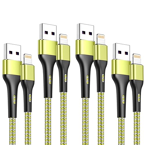 Durcord Phone Charger 4Pack 1.5/3/6/6FT, [ MFi Certified] Fast Charging Cable
