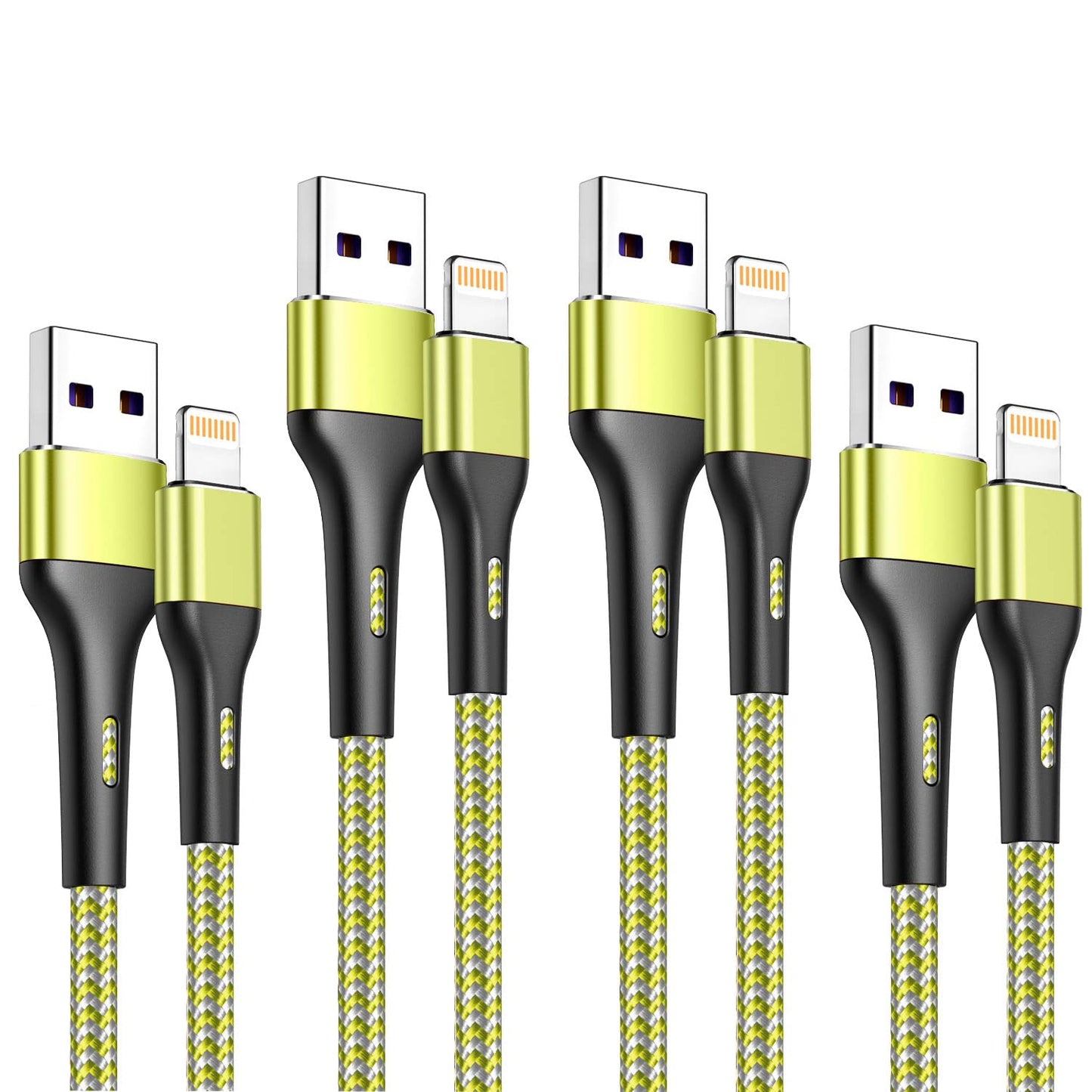 Durcord Phone Charger 4Pack 1.5/3/6/6FT, [ MFi Certified] Fast Charging Cable