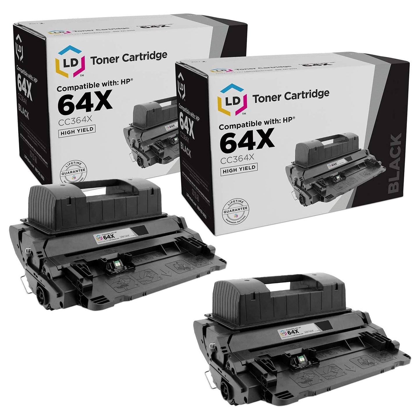 LD Products Compatible Replacement for HP 64 64X Toner Cartridge CC364X CC364A High Yield (Black, 2-Pack) HP LaserJet: P4015dn, P4015n, P4015tn