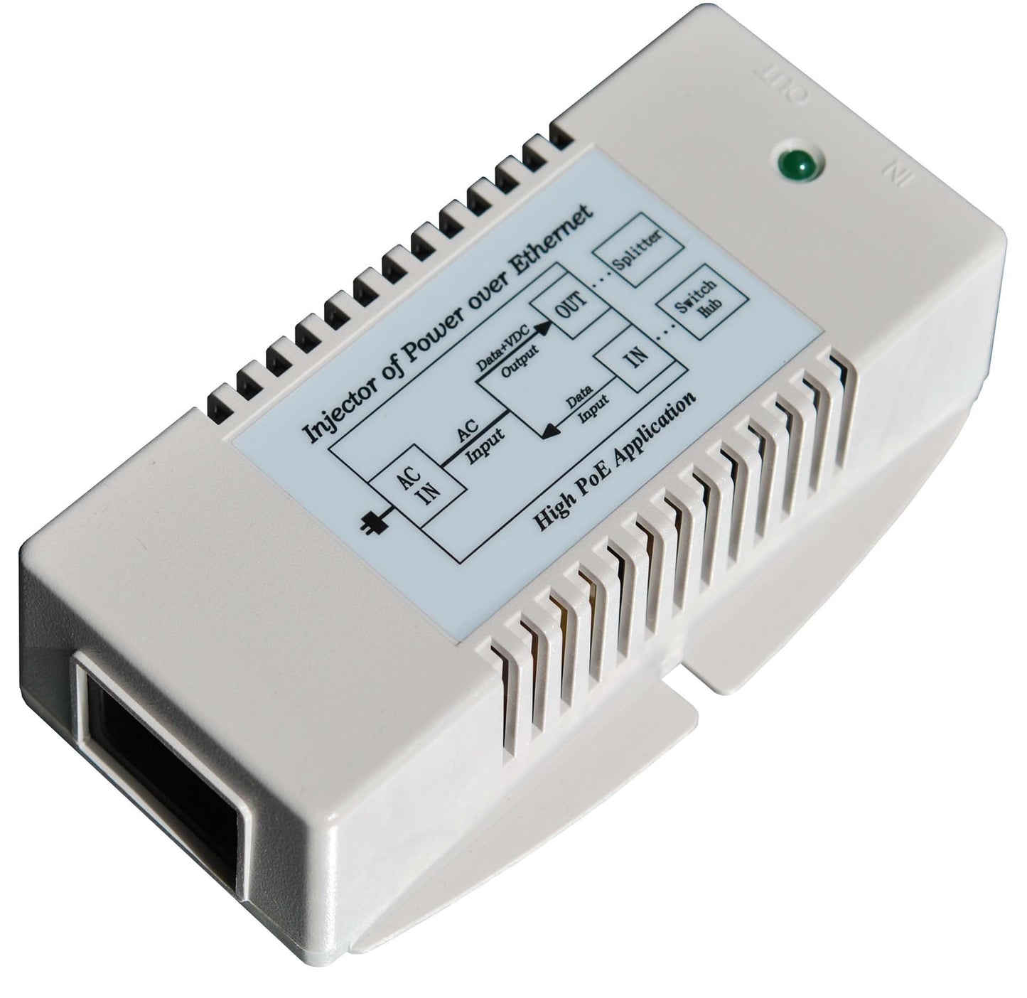 Tycon Systems TP-POE-HP-48GD 56V Gigabit High Power POE Power Inserter - US Power Cord, 35W