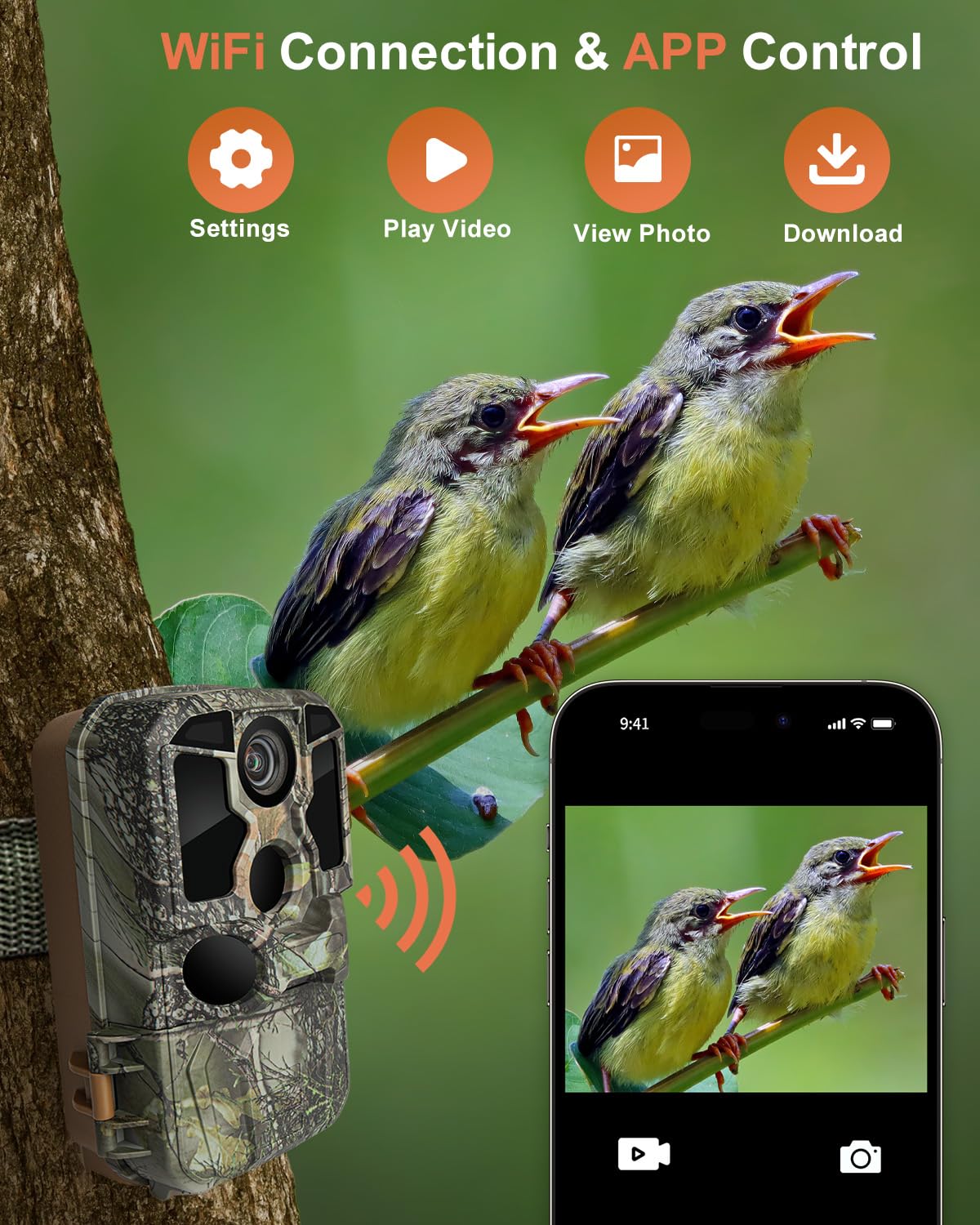 KJK Trail Camera WiFi 8K 84MP with 64GB Memory Card, Game Camera with Night Vision, 0.05s Trigger Motion Activated, IP67 Waterproof 130°Wide-Angle