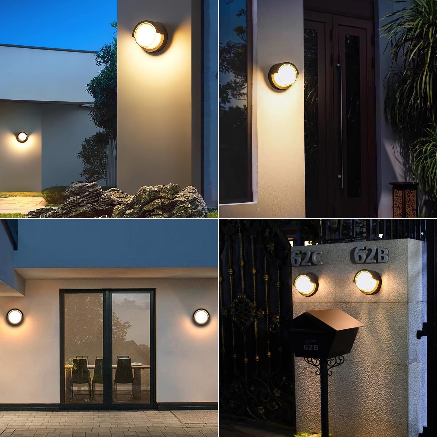 Aiwewin Round Outdoor Sconce Lights, Low Profile Outdoor Porch Lighting, Modern Light Fixtures, 12W 3200K for Patio, Deck(6 Inch)