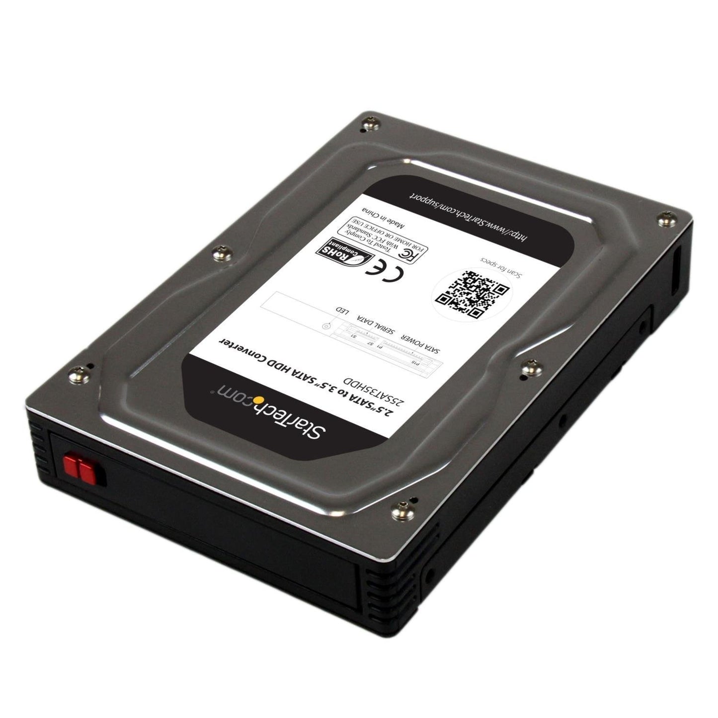 StarTech.com 2.5" to 3.5" SATA HDD/SSD Adapter Enclosure - External Hard Drive Converter with HDD/SSD Height up to 12.5mm (25SAT35HDD), Gray