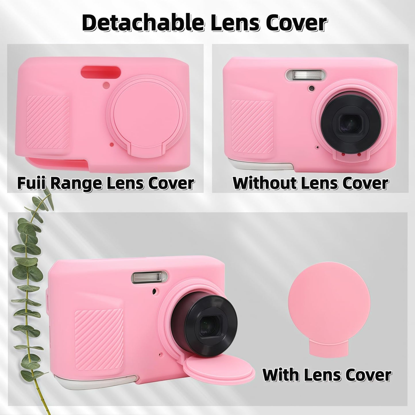 SZHSYJY Case for Kodak PIXPRO FZ45, FZ45 Accessories: Soft Silicone Protective Case with Removable Lens Cover, Includes 2 Screen Protectors and 1