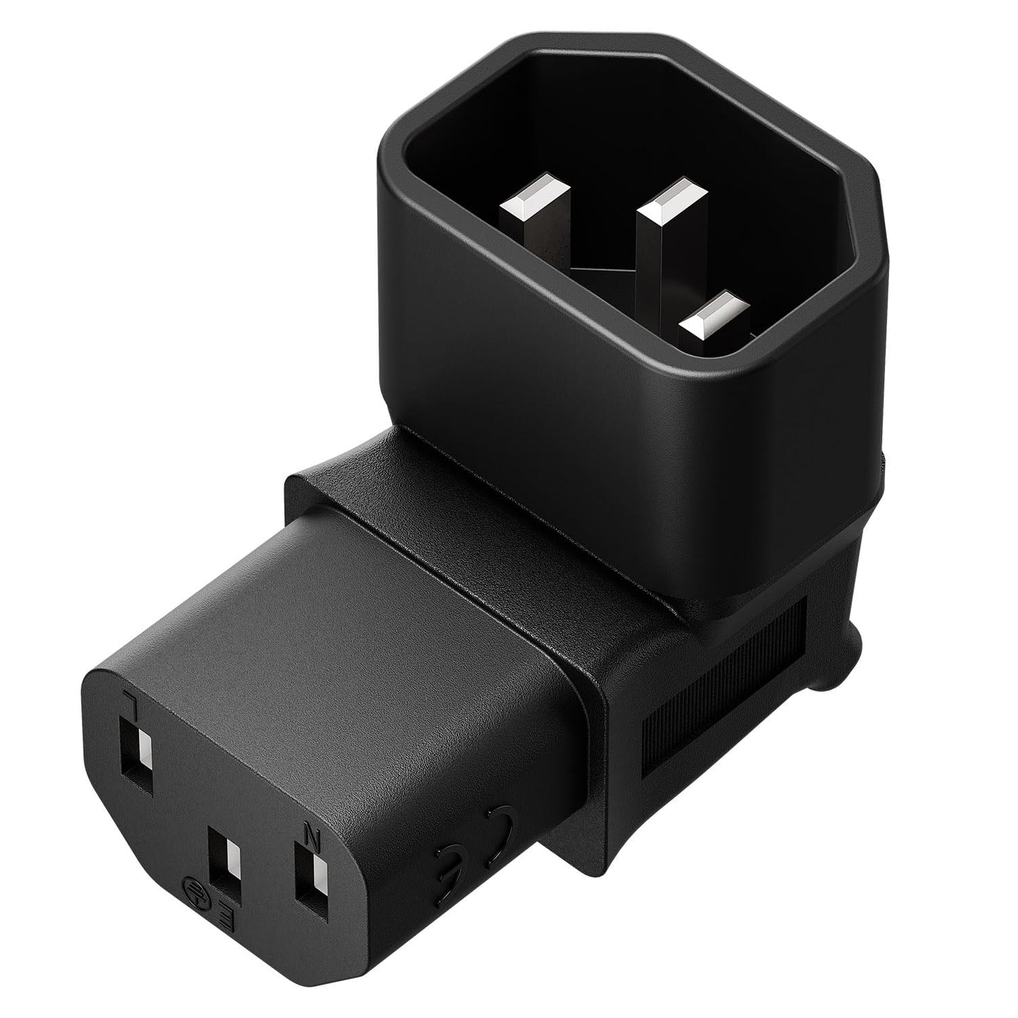 Vellcon [2Pack] Right Angle c14 to c3, C14 to C13 Power Adapter PDU Plug, Right Angle iec Male Female Adapter, iec c14 to Right Angle c13