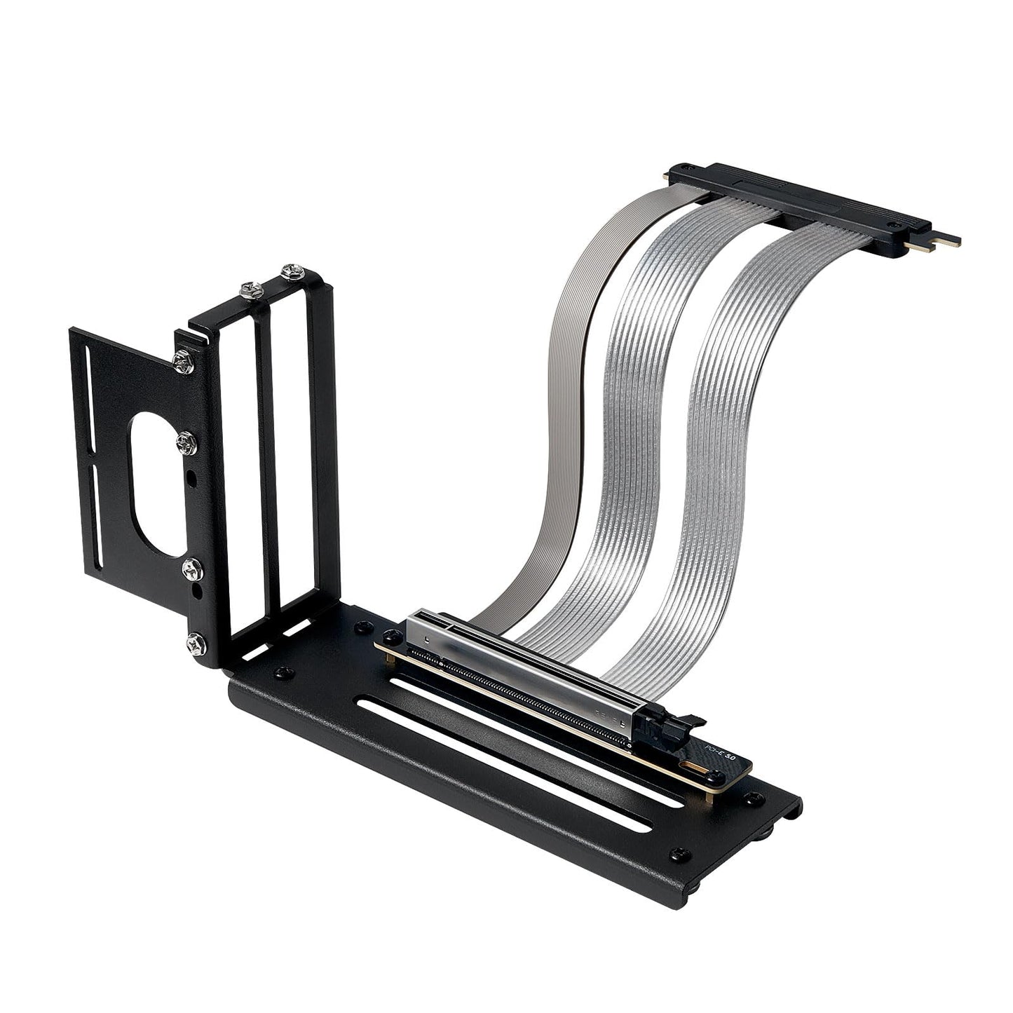 PCIE 5.0 Riser Cable with 3 Slots Vertical GPU Mount Bracket Kit, Gen 5 GPU Graphics Card Extension Cable, PCI-E 16X 128GB/s Compatible with PCIE 4.0