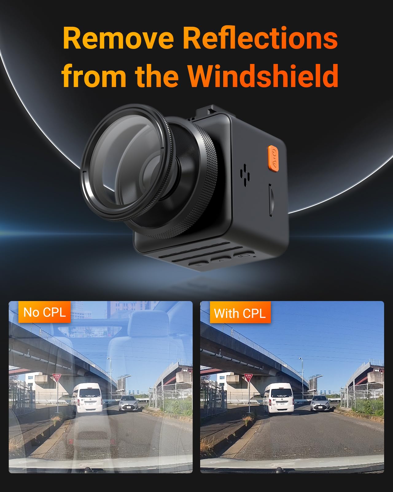 Vantrue 40mm Ultra-Slim CPL Circular Polarizer Filter for Vantrue N4 Pro(S), N5(S),N4S, S1 Pro(MAX), N2X,E2, E1 Lite Dash Cam, Reduce Glare
