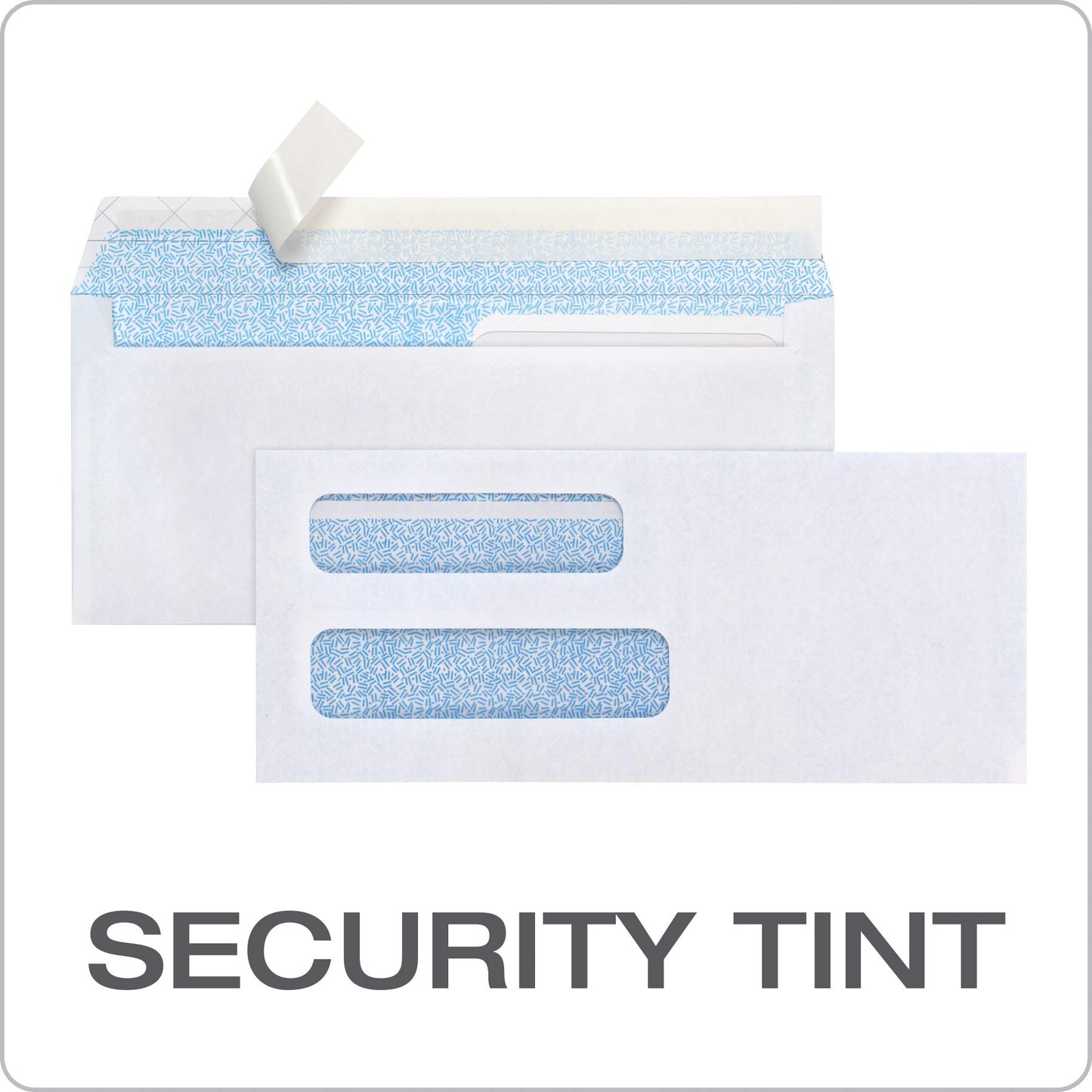 Columbian #8-5/8 Security Envelopes, 500 Pack, Double Window Self Seal Envelopes for QuickBooks Checks and Business Mailings, Tamper Evident, 3-5/8" x