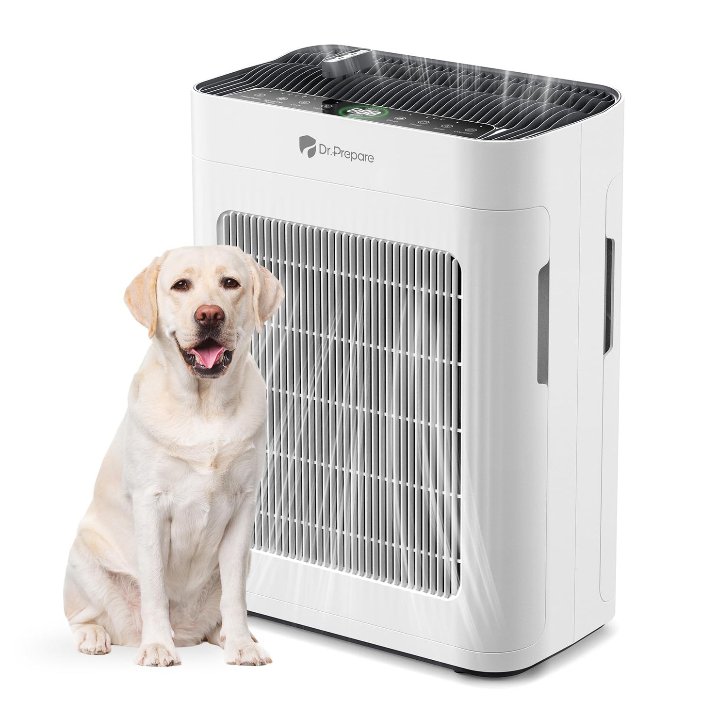 Dr.Prepare Air Purifier for Home Large Room Up to 3,000 ft², with Dual-Sided Washable Pre-Filter, Pet Mode, PM 2.5 Display, Filters Up to 99.97%