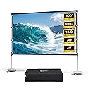 Projector Screen with Stand, BladeCine 100 inch Outdoor Projector Screen Portable Indoor Projection Screen 16:9 4K Rear Front Movie Screen with Carry