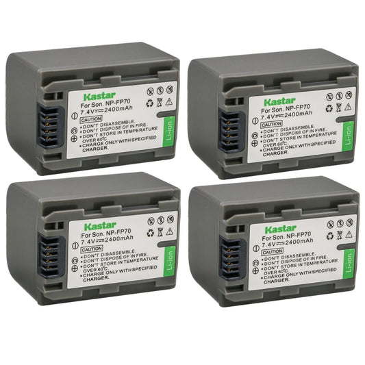 Kastar 4-Pack NP-FP70 / NP-FP71 Battery Replacement for Sony DCR-HC16, DCR-HC18, DCR-HC19, DCR-HC20, DCR-HC21, DCR-HC22, DCR-HC23, DCR-HC24, DCR-HC26