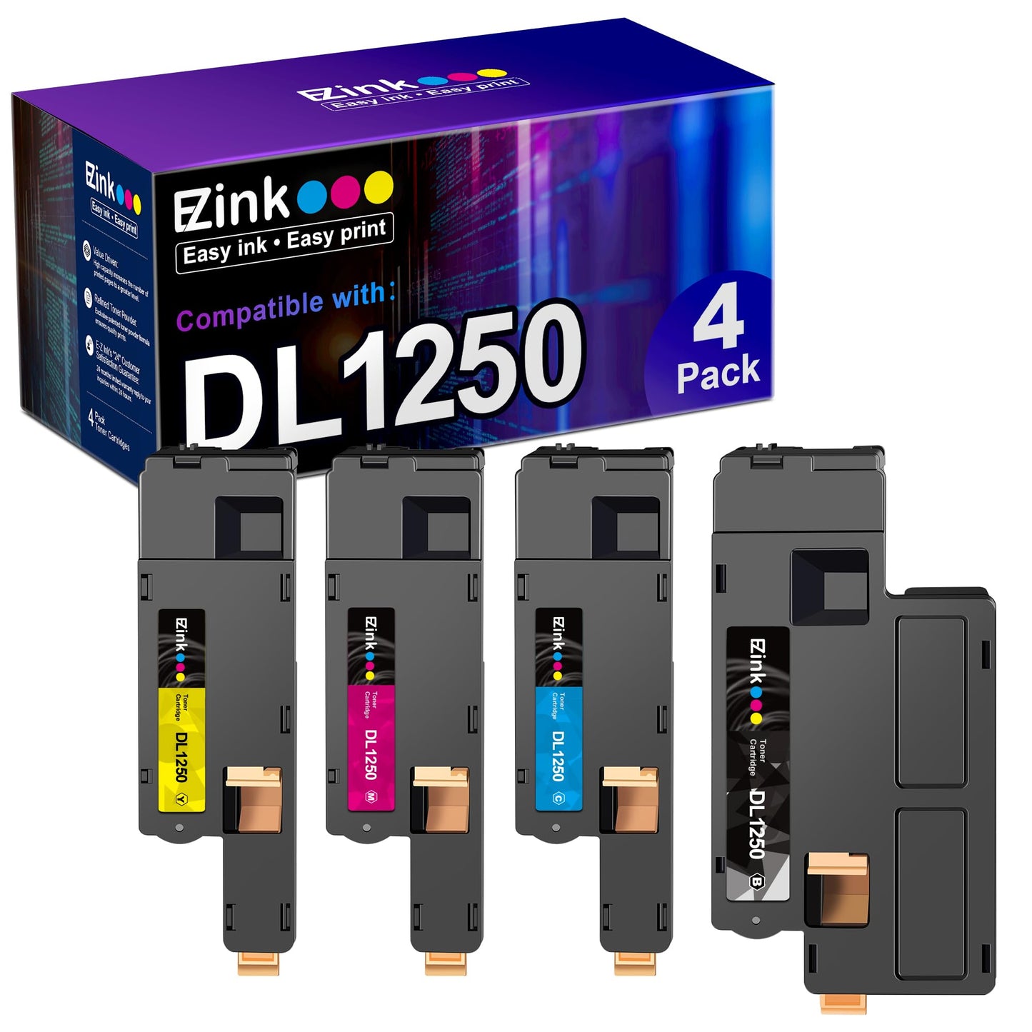 E-Z Ink Compatible Toner Cartridge Replacement for Dell 1250 810WH C5GC3 XMX5D WM2JC to use with 1250c C1760nw C1765nfw 1350cnw 1355cn 1355cnw Printer