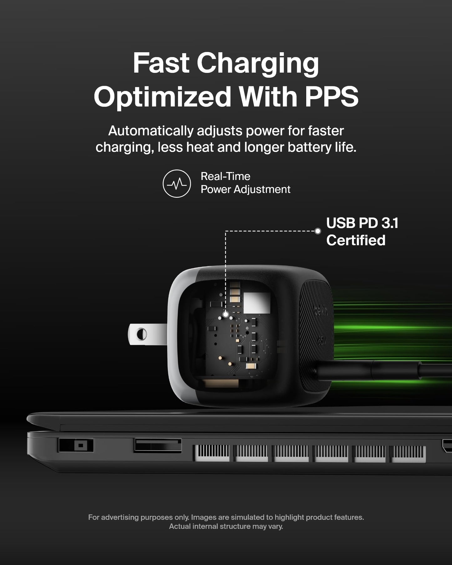 Belkin USB C Charger Block 65W - USB C Cable Included - Super Fast Charging, Type C - Apple iPhone 17, Air, Pro, Samsung Galaxy S26, Google Pixel 10