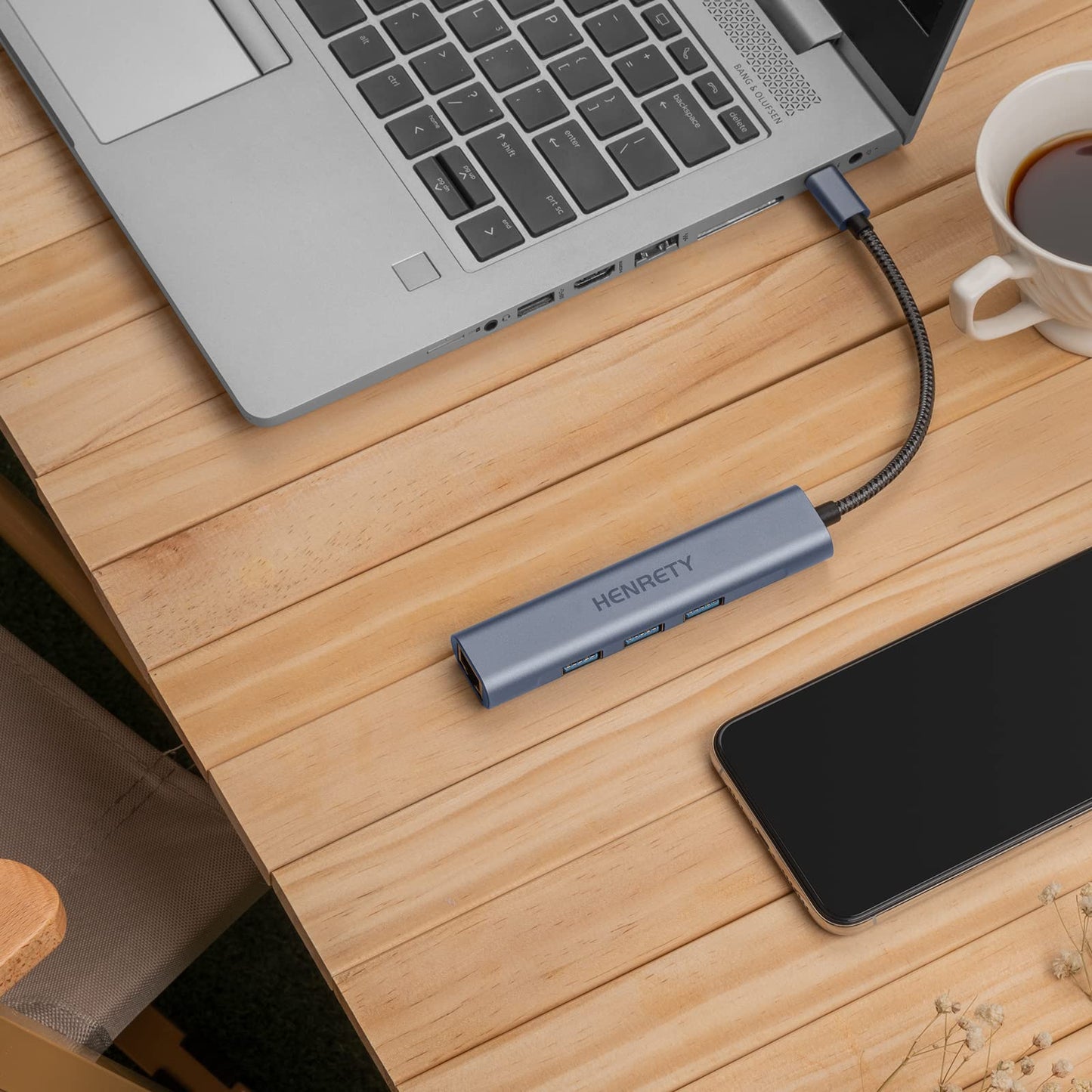 USB to Ethernet Adapter, 4-in-1 Portable Data Hub USB Splitter USB 3.0 Expander with RJ45 Gigabit Ethernet LAN Network Adapter Support Windows