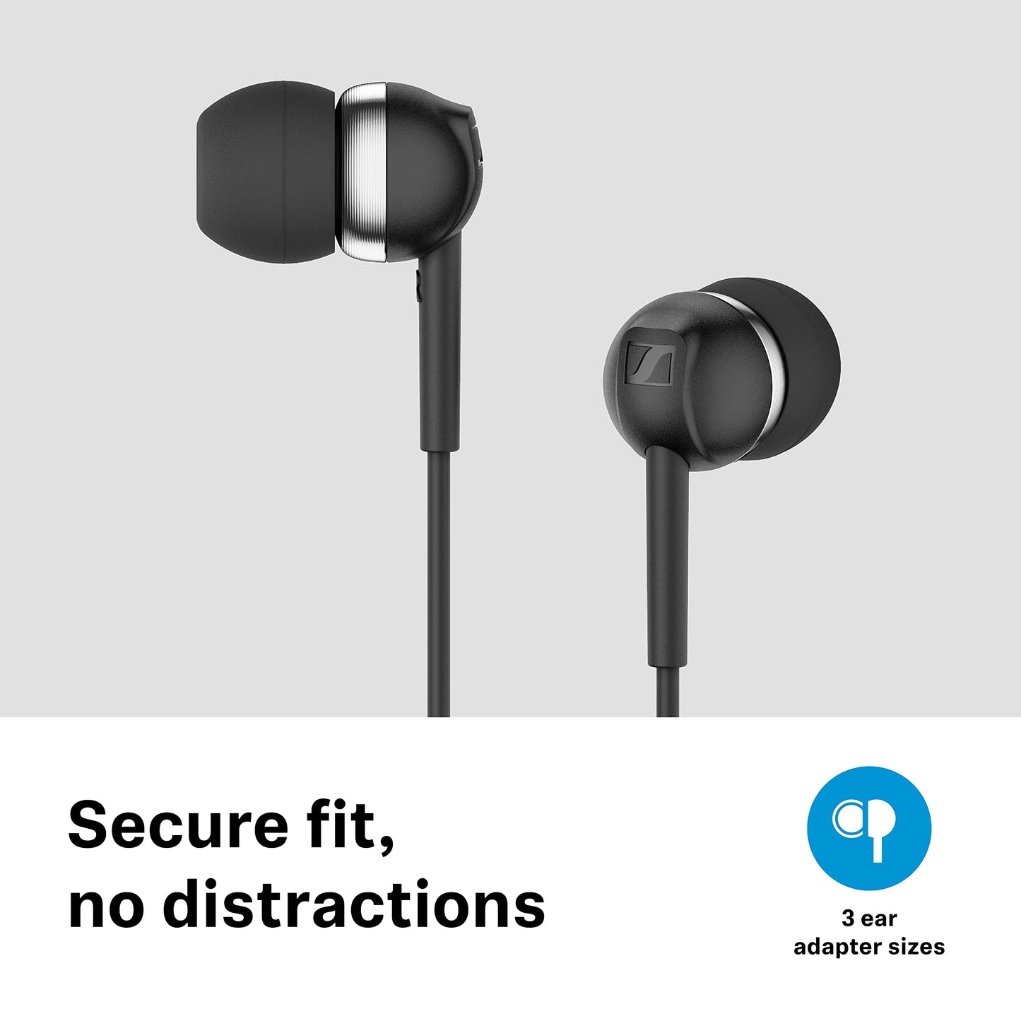 Sennheiser Consumer Audio CX 80S In-ear Headphones with In-line One-Button Smart Remote - Black