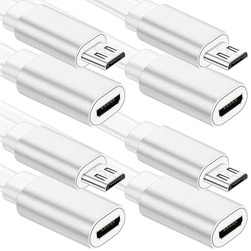 Sumind 4 Pcs Micro USB Extension Cable 10 ft/ 3 Meters, Micro USB Power Extension, Micro USB Female to USB Male Compatible with Wireless Security
