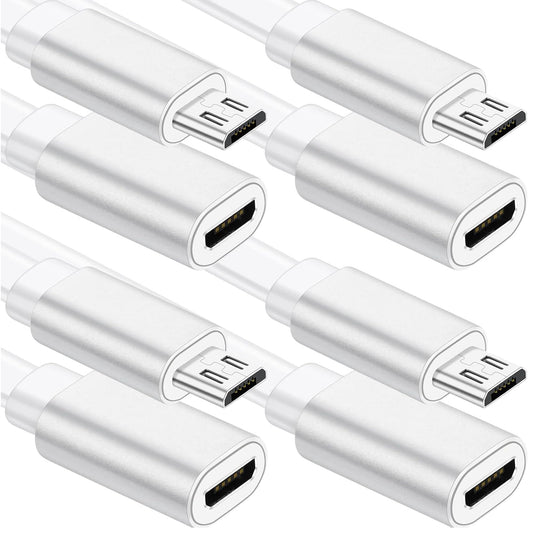 Sumind 4 Pcs Micro USB Extension Cable 10 ft/ 3 Meters, Micro USB Power Extension, Micro USB Female to USB Male Compatible with Wireless Security