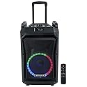 Rockville ROCKNGO 800 10" Portable Bluetooth Speaker, LED Lights, Wheels, Mic Priority, for Parties and Outdoor Events