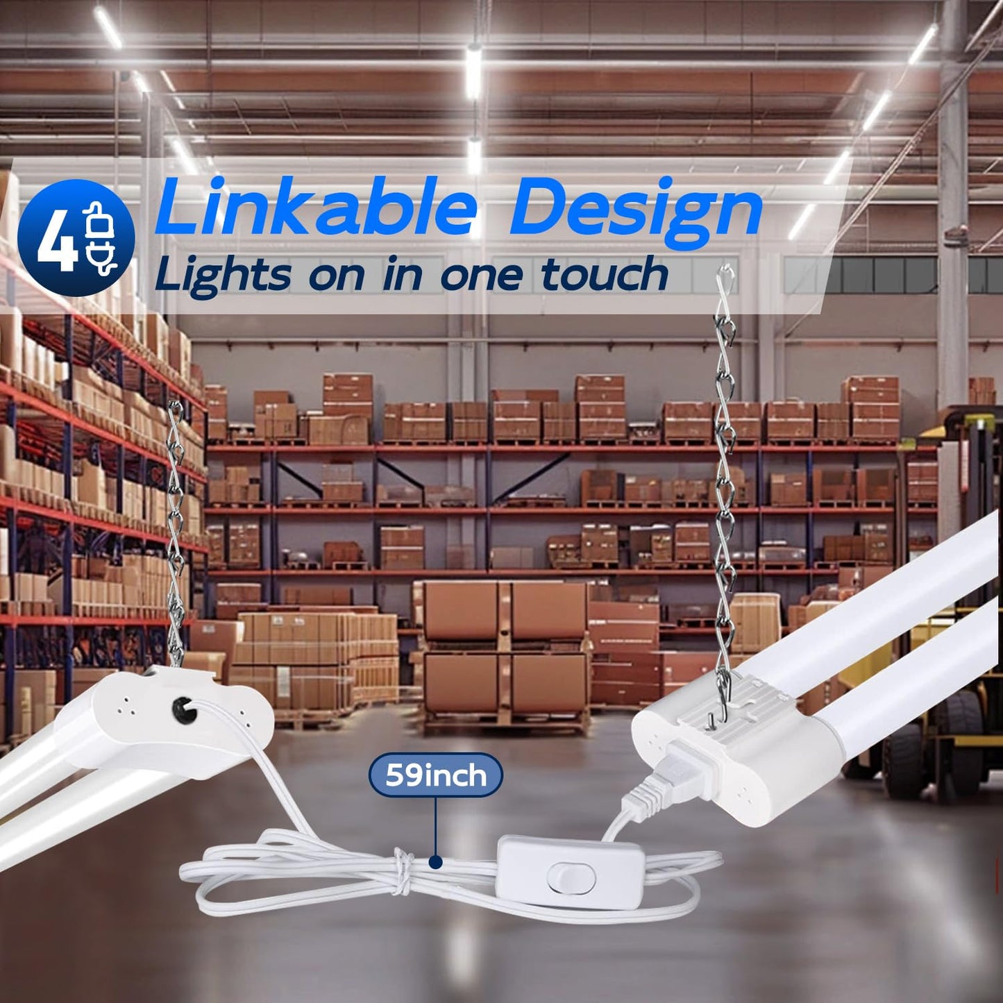 hykolity 4FT LED Shop Light, 42W [250W Equivalent],4400LM,5000K Daylight