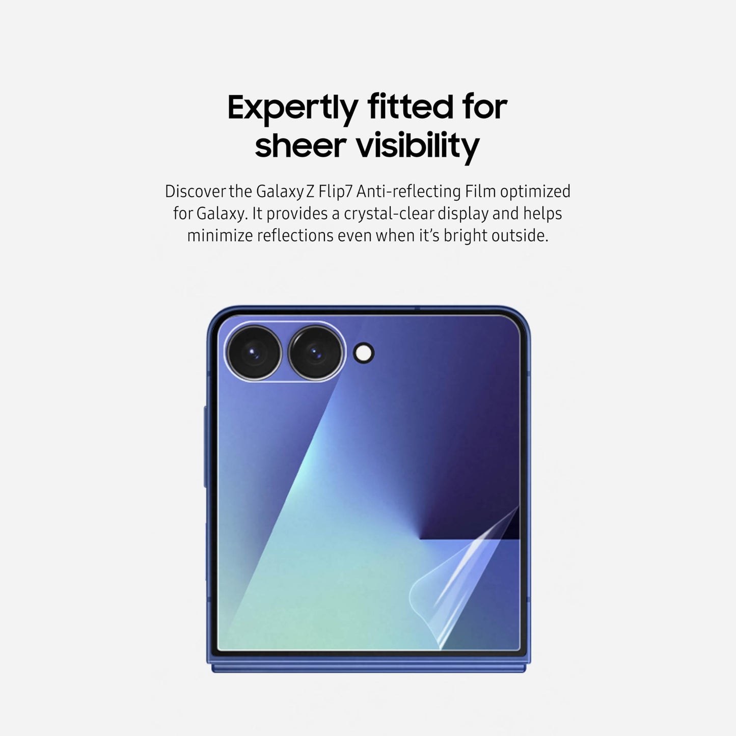 Samsung Galaxy Z Flip7 Anti-Reflecting Film, Phone Screen Protector, Anti-Scratch, Dust, and Fingerprint Shield, Anti-Glare, High Touch Sensitivity