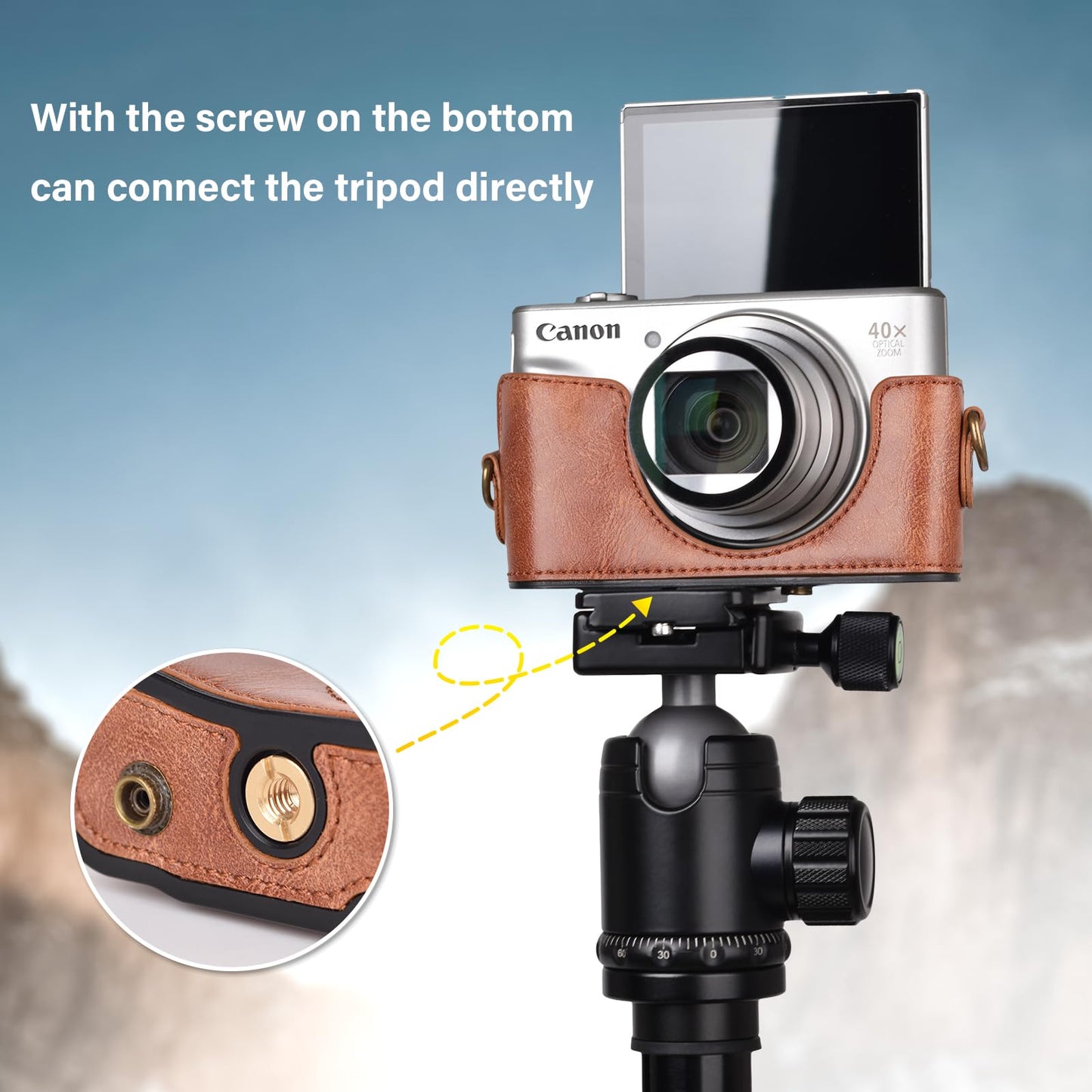 kinokoo Case for Canon PowerShot SX720 HS/SX730 HS/SX740 HS Digital Camera - PU Leather SX740 HS Protective Case Easy Carrying Bag with Adjustable