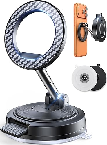 ACMEZING Car Phone Holder for MagSafe [All Surface Ready | 118+LBS Ultra Grip | 2400gf Strong Magnetic] 360° Adjustable Car Phone Mount, Phone Holders