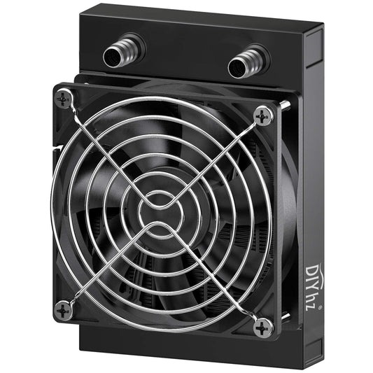DIYhz Water Cooling Computer Radiator, 8 Pipe Aluminum Heat Exchanger Liquid Cooling Radiator Heat Sink 80mm with Fan for CPU PC Laser Water Cool