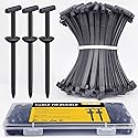 Upgraded Nylon Universal Cable Tie Buckles for Car, Heavy Duty T Rivet Zip Ties, Double-Side Self-Locking Automotive Zipper Clips for Fender Trunk