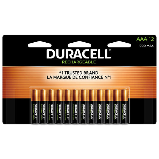Duracell Rechargeable AAA Batteries, 12 Count Pack, Triple A Battery for Long-lasting Power, All-Purpose Pre-Charged Battery for Household…