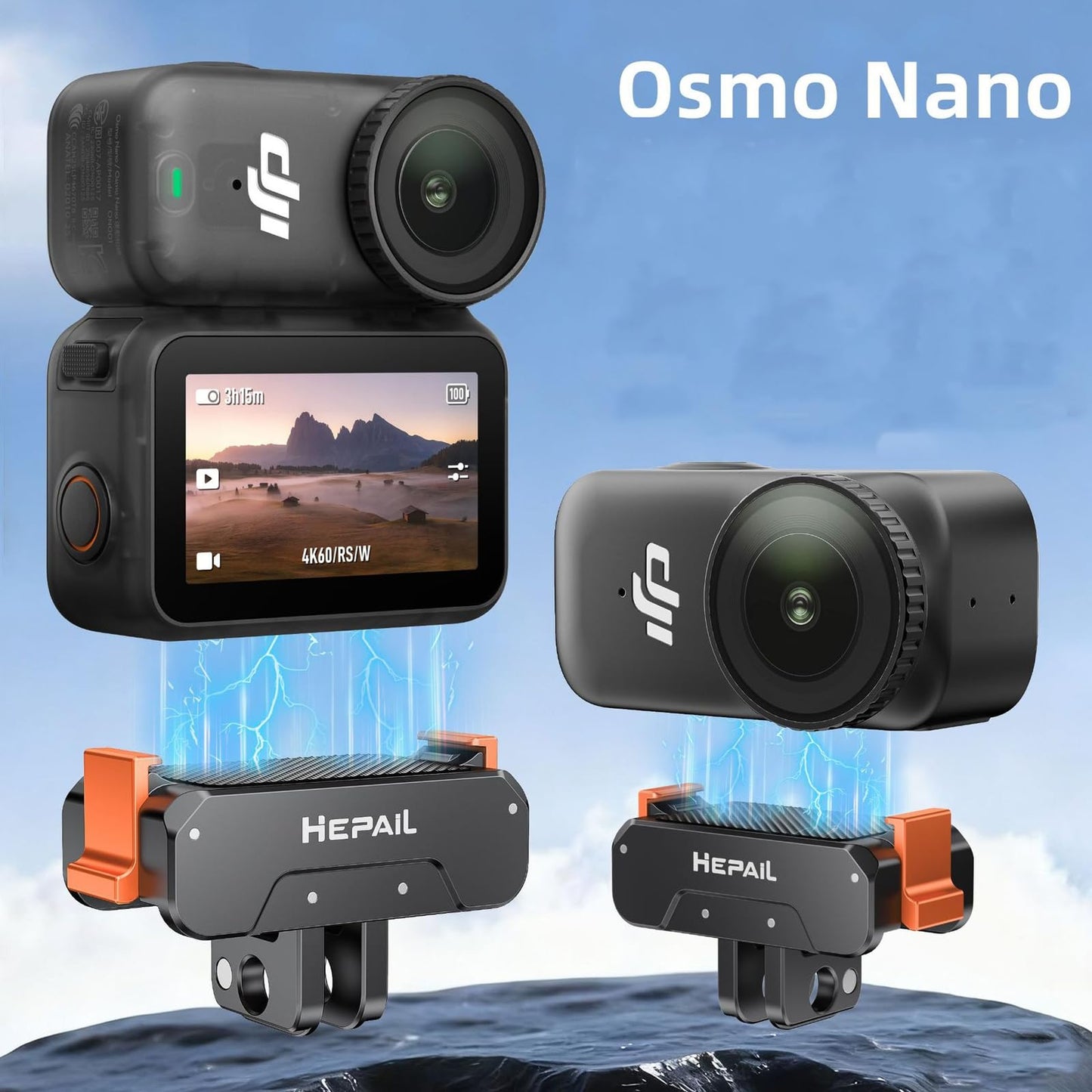 Honlyn Magnetic Quick Release Adapter Mount for DJI Osmo Nano/DJI Osmo Action 6, Magnetic Adapter Expansion Stand with 1/4''Screws for DJI Osmo Action