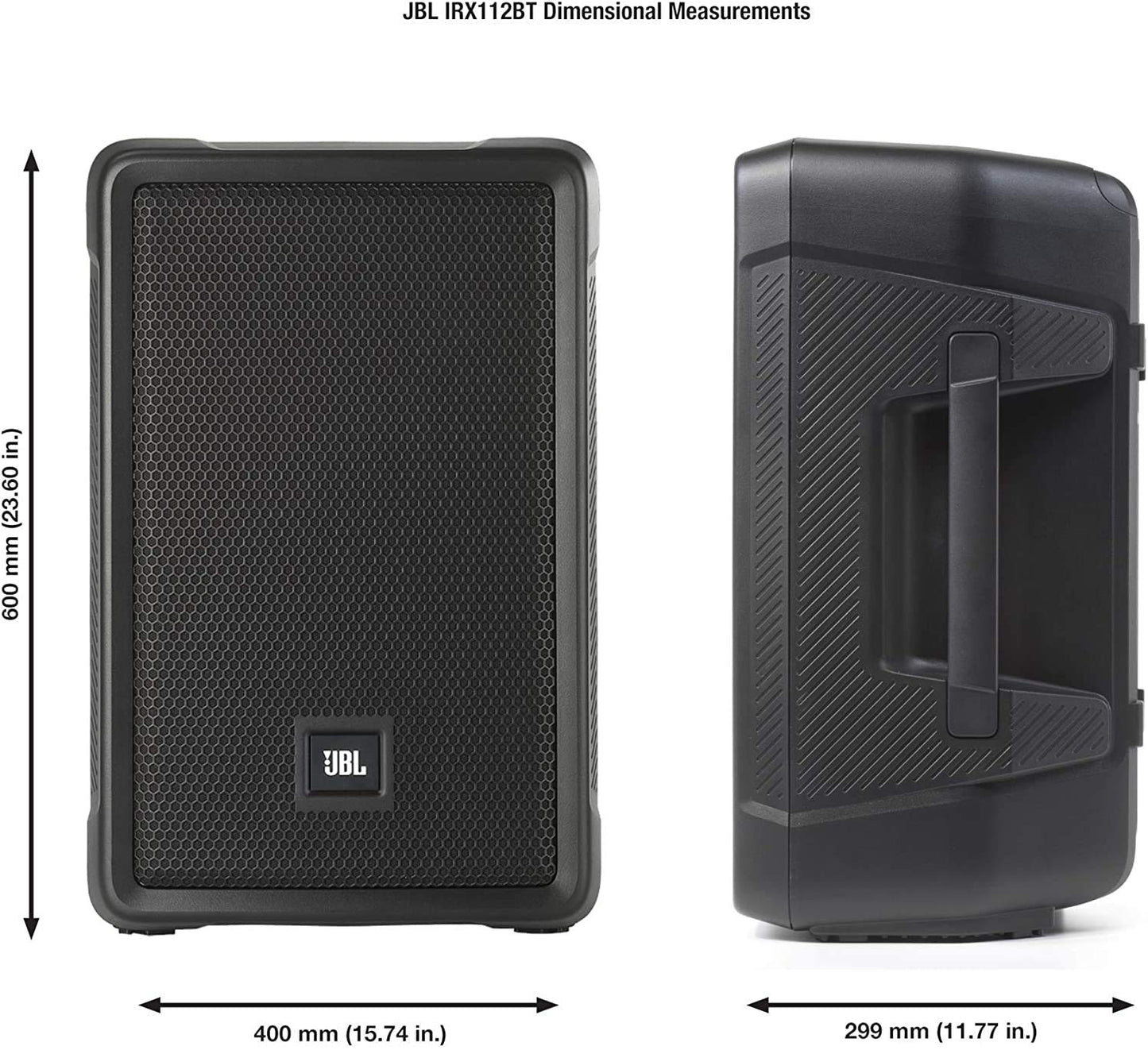JBL Professional IRX112BT Powered PA Speaker, Portable Loudspeaker with Bluetooth, 10 Inch Woofer, 1300 Watt, Mobile DJ, Musicians, Small Venues