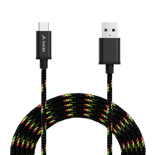 Juiced Systems USB-C to USB-A 10 Gbps USB 3.2 Gen 2 Data Power Cable | 2 Meter 6.5 ft Length | Fast Charging with Quick Data Transfers