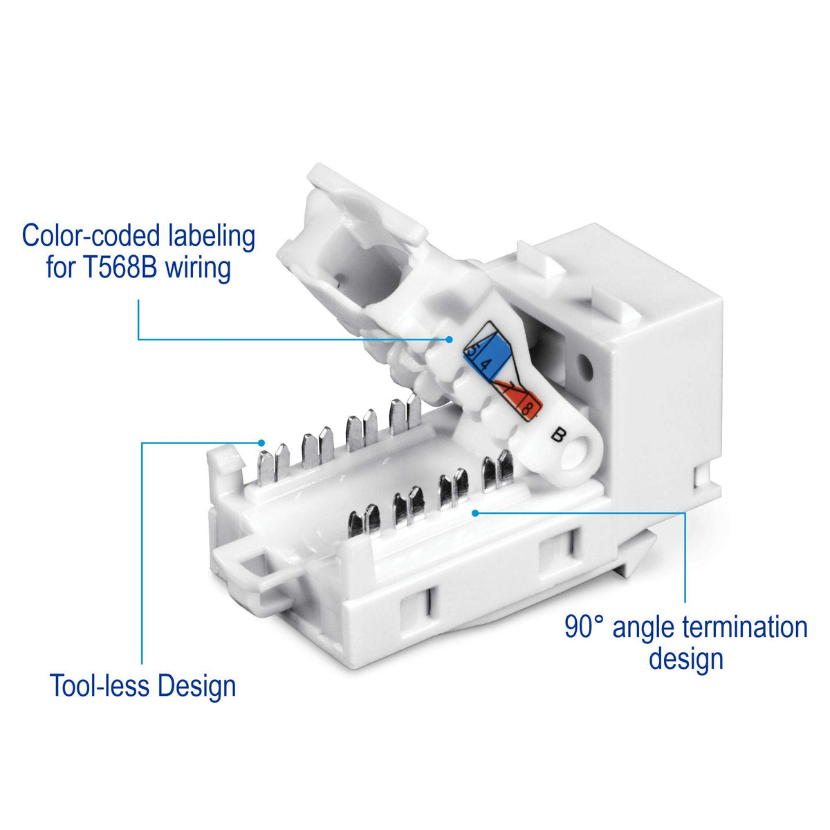 TRENDnet Cat6 Keystone Jack, 25-Pack Bundle,TC-K25C6