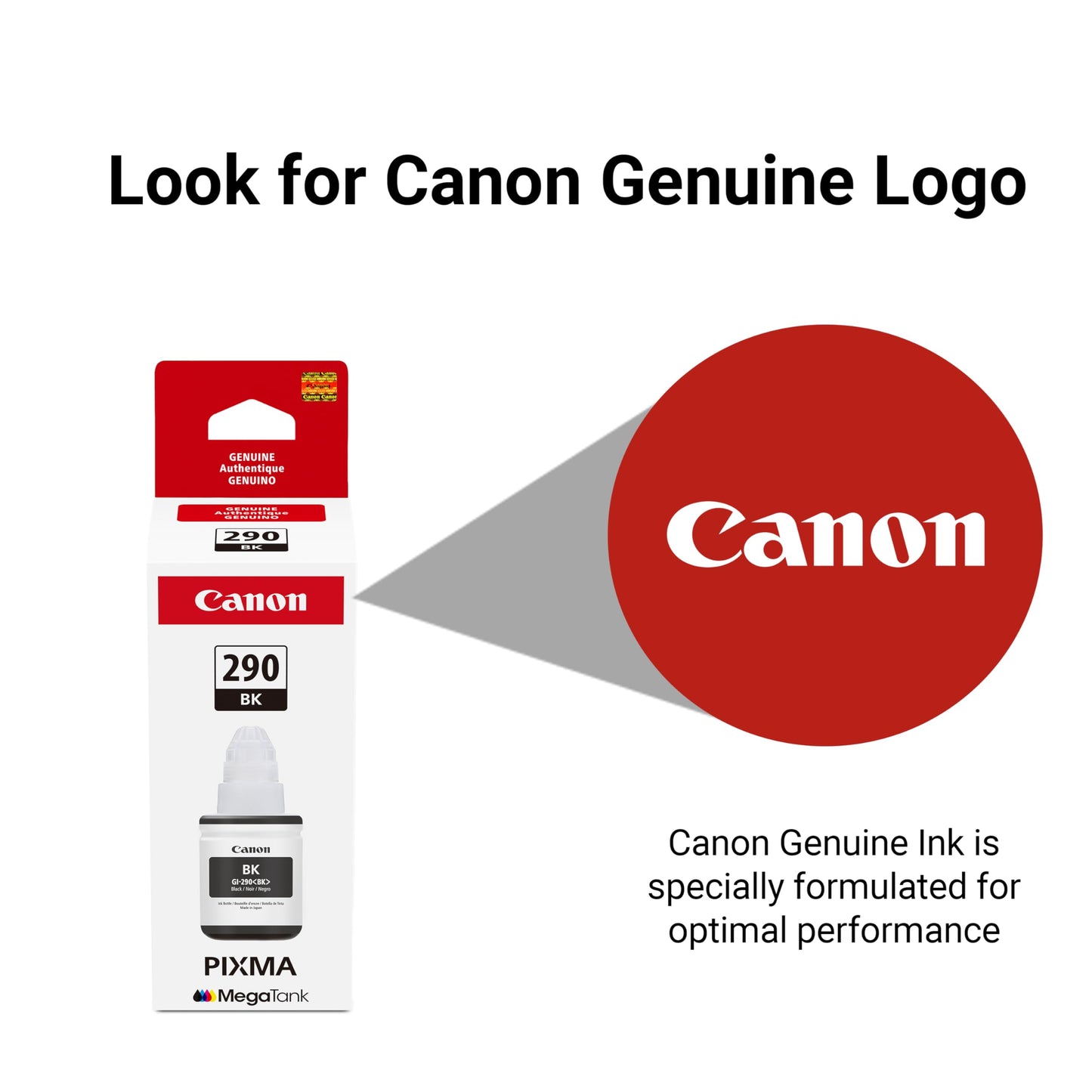 Canon GI-290 Genuine Black Ink Tank, Compatible with Megatank G4200, G3200, G2200, G1200, and G4210 Printers
